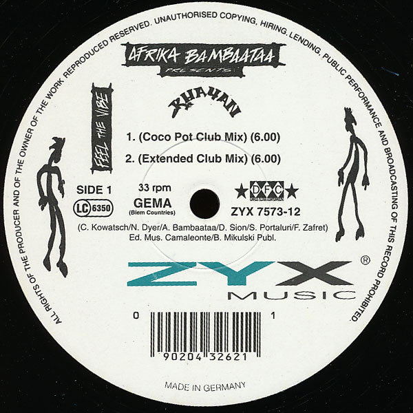 Afrika Bambaataa Presents: Khayan : Feel The Vibe (12")