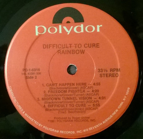 Rainbow : Difficult To Cure (LP, Album, Kee)