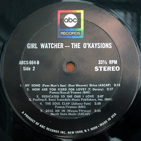 The O'Kaysions : Girl Watcher (LP, Album, Mon)