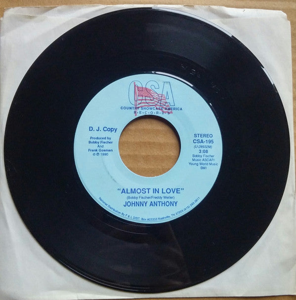 Johnny Anthony : Almost In Love (7", Single, Promo)