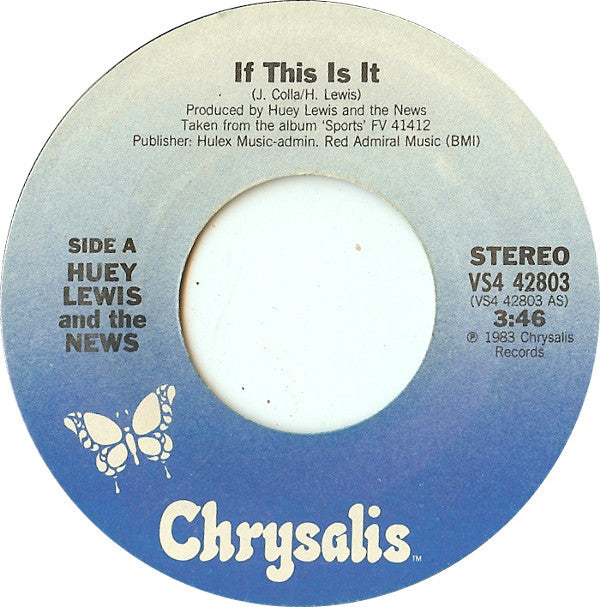 Huey Lewis And The News* : If This Is It (7", Single, Styrene, Car)