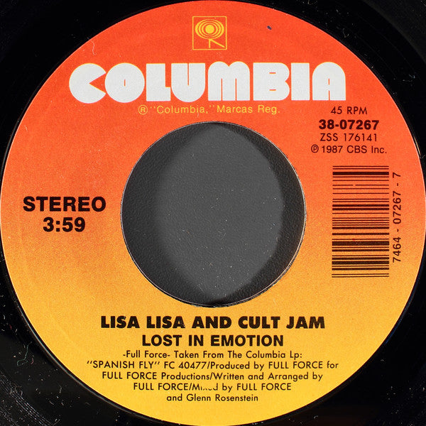 Lisa Lisa And Cult Jam* : Lost In Emotion (7", Single, Styrene, Car)