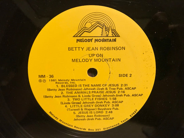 Betty Jean Robinson : Up On Melody Mountain (LP, Album)