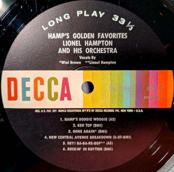 Lionel Hampton And His Orchestra : Hamp's Golden Favorites (LP, Album, Comp, Mono, Glo)