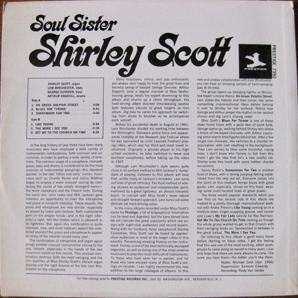 Shirley Scott : Soul Sister (LP, Album)
