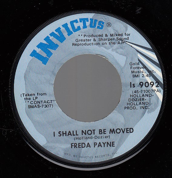Freda Payne : Bring The Boys Home / I Shall Not Be Moved (7", Single, Scr)