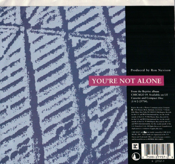 Chicago (2) : You're Not Alone (7", Single, Spe)