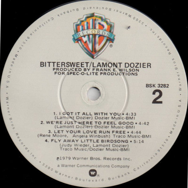 Lamont Dozier : Bittersweet (LP, Album, Win)