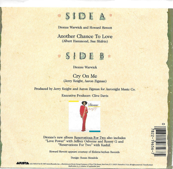 Dionne Warwick & Howard Hewett : Another Chance To Love (7", Single, SRC)