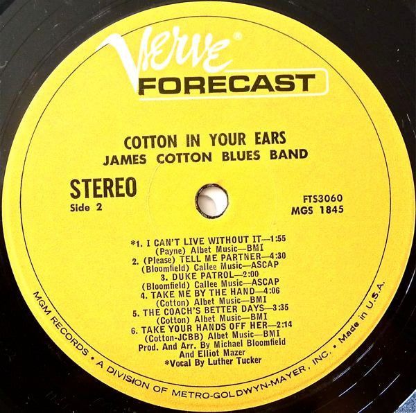James Cotton Blues Band* : Cotton In Your Ears (LP, Album, MGM)
