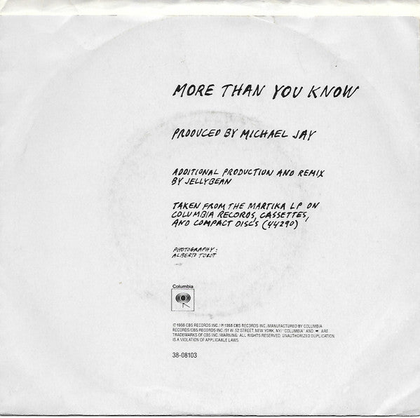 Martika : More Than You Know (7")