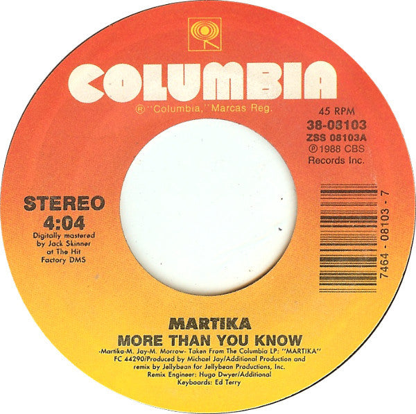 Martika : More Than You Know (7")
