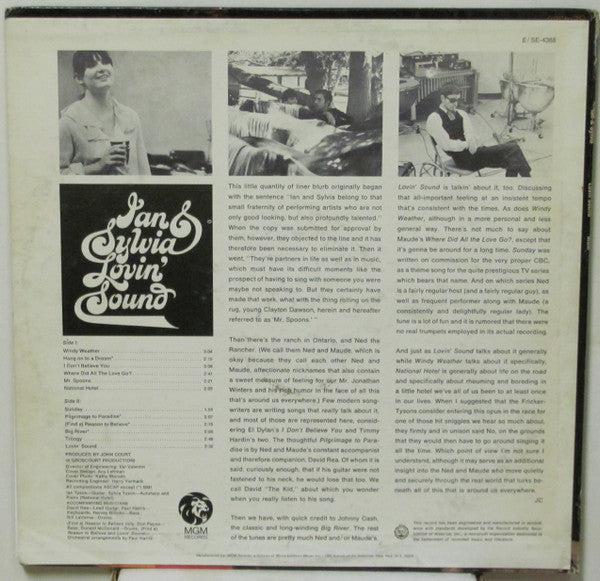 Ian & Sylvia : Lovin' Sound (LP, Album, Mono, Promo, Yel)