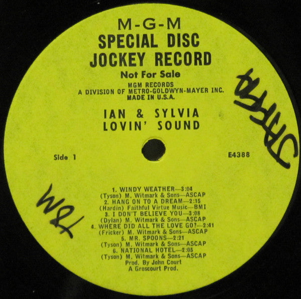 Ian & Sylvia : Lovin' Sound (LP, Album, Mono, Promo, Yel)