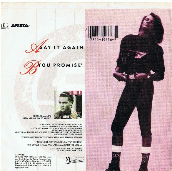 Jermaine Stewart : Say It Again / You Promise (7", Single)