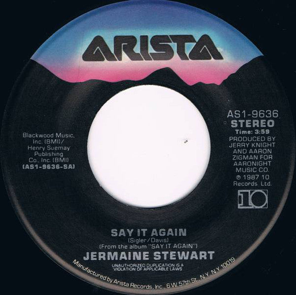Jermaine Stewart : Say It Again / You Promise (7", Single)