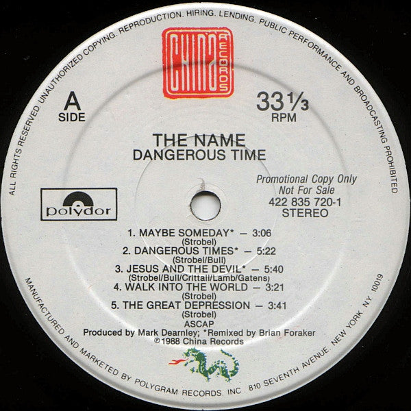 The Name : Dangerous Times (LP, Album, Promo)