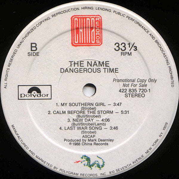 The Name : Dangerous Times (LP, Album, Promo)