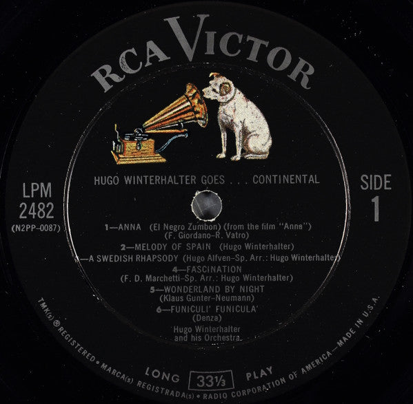Hugo Winterhalter : Goes . . . Continental (LP, Album, Mono, Roc)