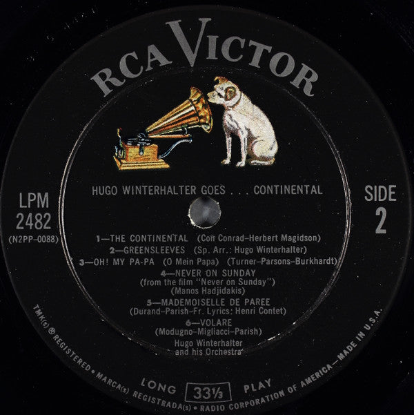 Hugo Winterhalter : Goes . . . Continental (LP, Album, Mono, Roc)