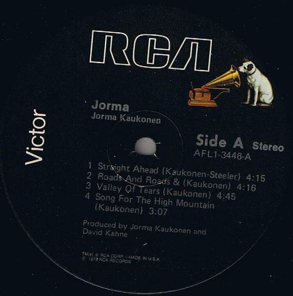 Jorma Kaukonen : Jorma (LP, Album, Ind)