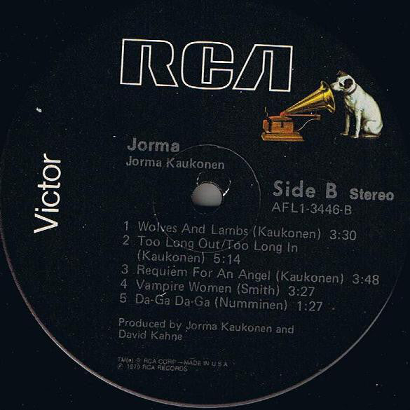 Jorma Kaukonen : Jorma (LP, Album, Ind)