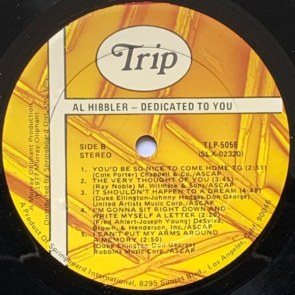 Al Hibbler : Dedicated To You (LP, RE)