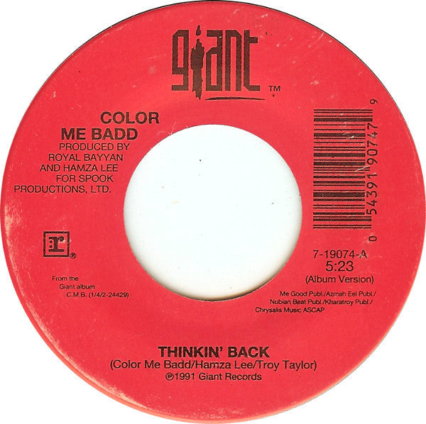Color Me Badd : Thinkin' Back (7")