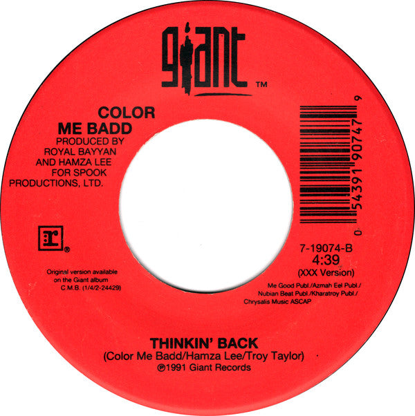 Color Me Badd : Thinkin' Back (7")