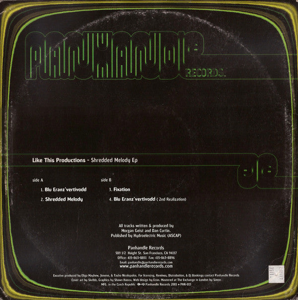 Like This Productions : Shredded Melody EP (12", EP)