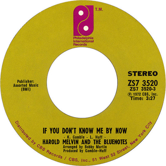 Harold Melvin And The Blue Notes : If You Don't Know Me By Now / Let Me Into Your World (7", Single, Styrene, Pit)