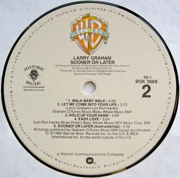 Larry Graham : Sooner Or Later (LP, Album)