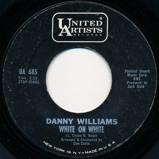 Danny Williams : White On White (7", Mono, Styrene)
