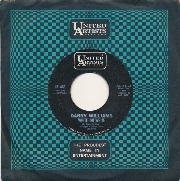Danny Williams : White On White (7", Mono, Styrene)