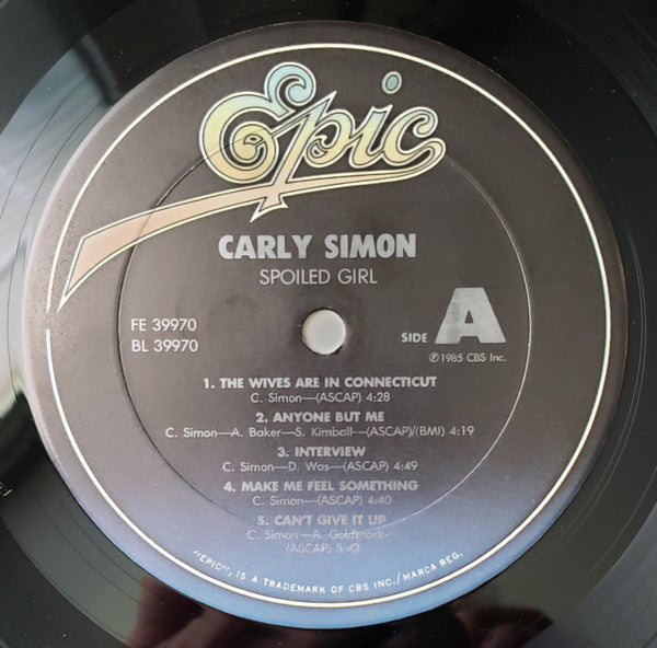 Carly Simon : Spoiled Girl (LP, Album)