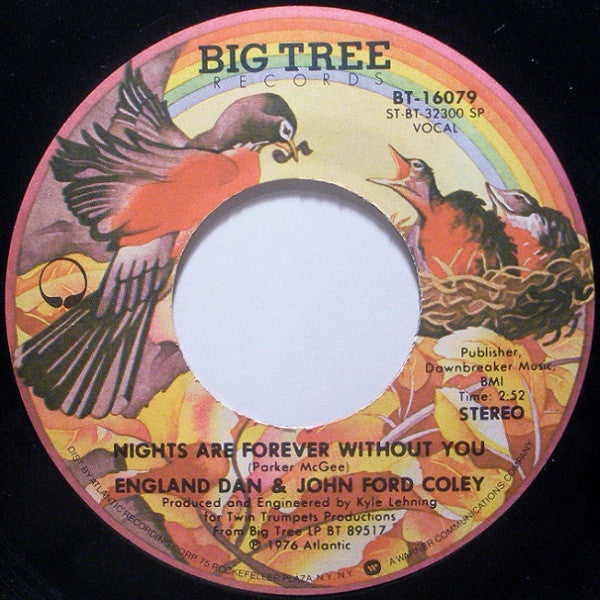 England Dan & John Ford Coley : Nights Are Forever Without You (7", Spe)