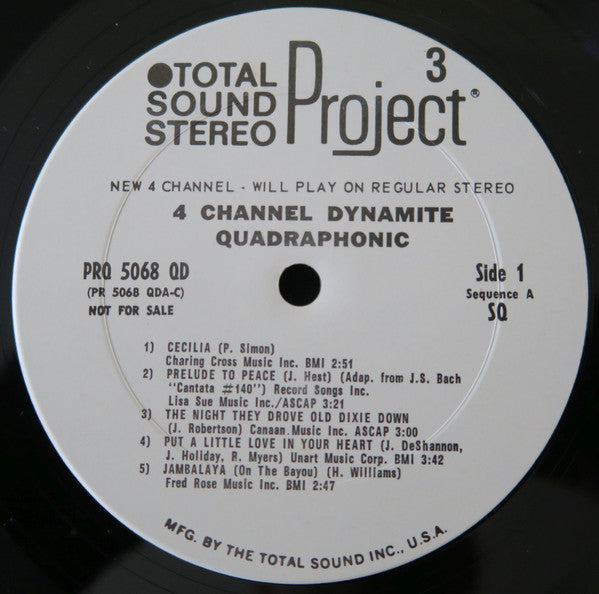 Enoch Light : 4 Channel (Quadraphonic) Dynamite (LP, Album, Quad, Promo)