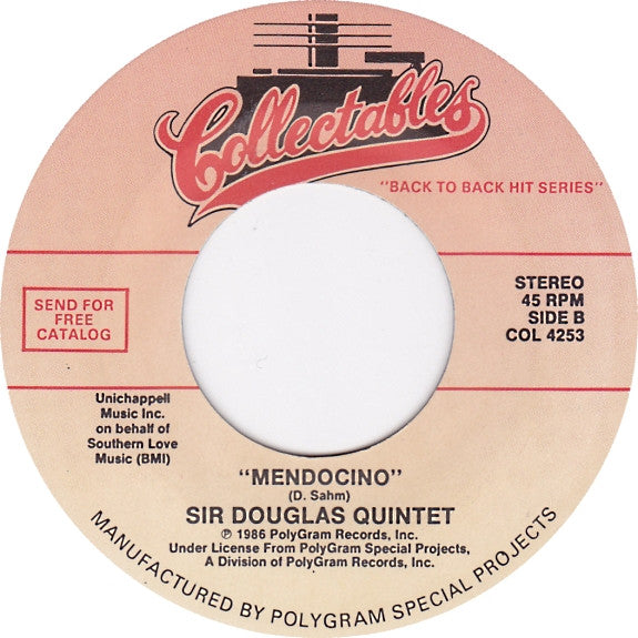 Sir Douglas Quintet : She's About A Mover / Mendocino (7", Single, RE, SRC)