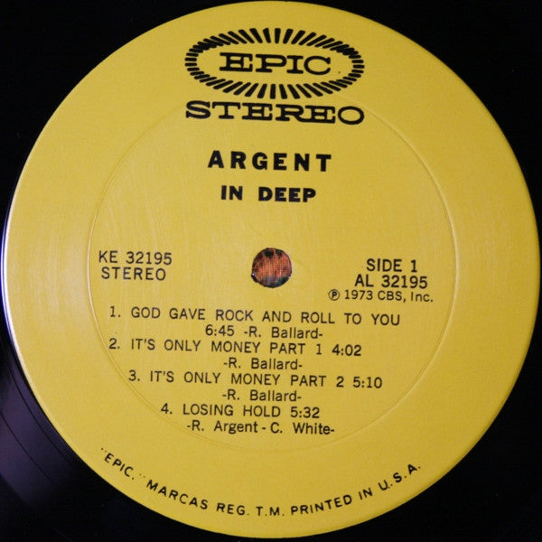 Argent : In Deep (LP, Album, Ter)
