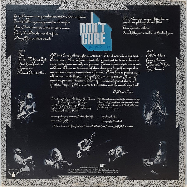 I Don't Care : Ask Anyone (LP, Album, Ter)