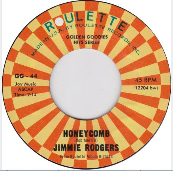 Jimmie Rodgers (2) : Kisses Sweeter Than Wine / Honeycomb (7", Single, RE)