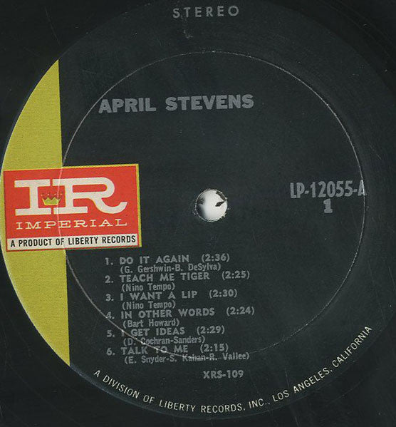 April Stevens : Teach Me Tiger! (LP, Album, RE, RP)