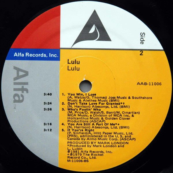 Lulu : Lulu (LP, Album, Mon)