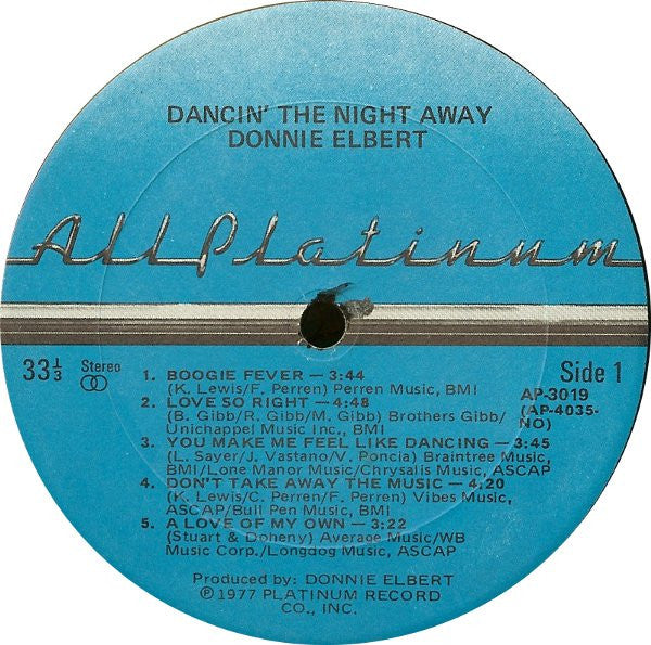 Donnie Elbert : Dancin' The Night Away (LP, Album)