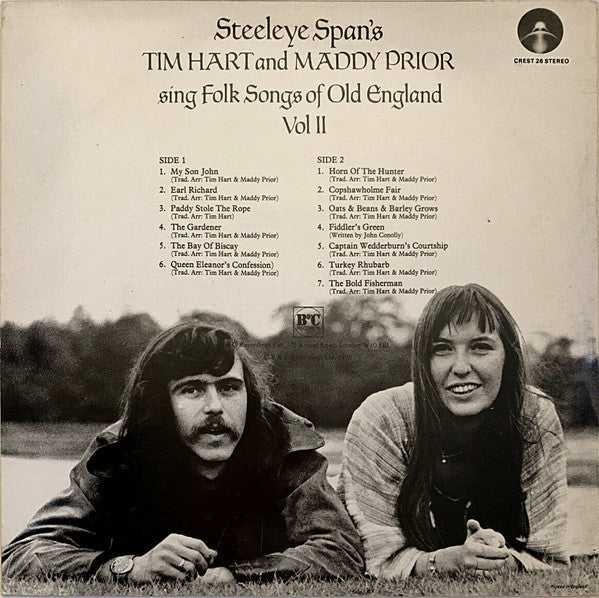 Tim Hart And Maddy Prior : Steeleye Span's Tim Hart And Maddy Prior Sing Folk Songs Of Old England Vol II (LP, Album, RE)