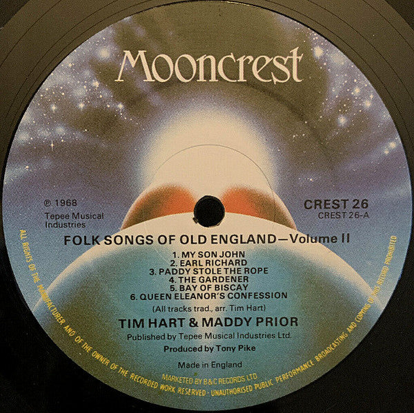 Tim Hart And Maddy Prior : Steeleye Span's Tim Hart And Maddy Prior Sing Folk Songs Of Old England Vol II (LP, Album, RE)