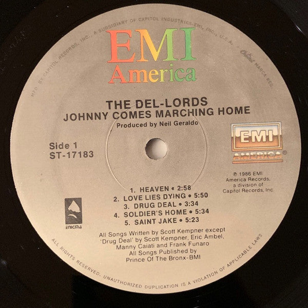 The Del Lords : Johnny Comes Marching Home (LP, Album)