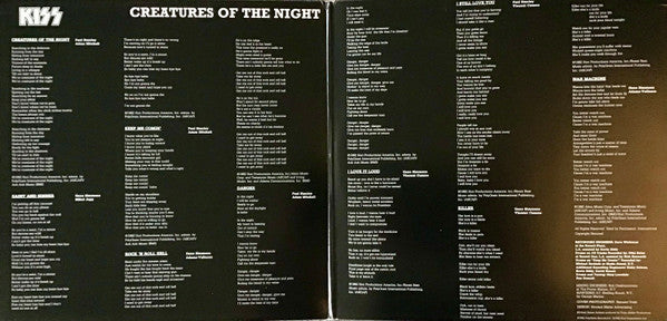 Kiss : Creatures Of The Night (LP, Album, RE, Glo)