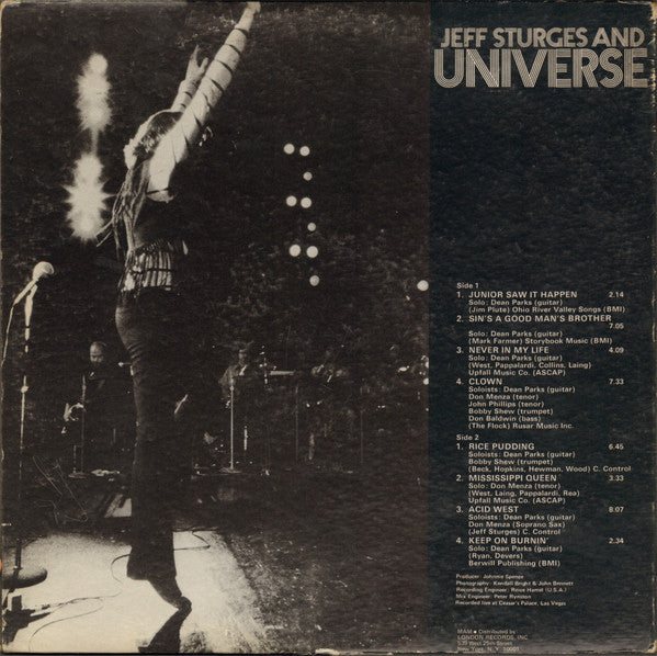 Jeff Sturges : Jeff Sturges And Universe (LP, Album)