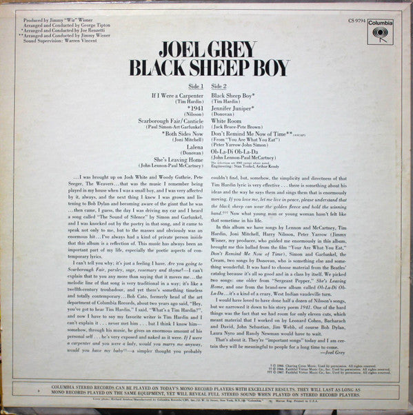 Joel Grey : Black Sheep Boy (LP, Album)